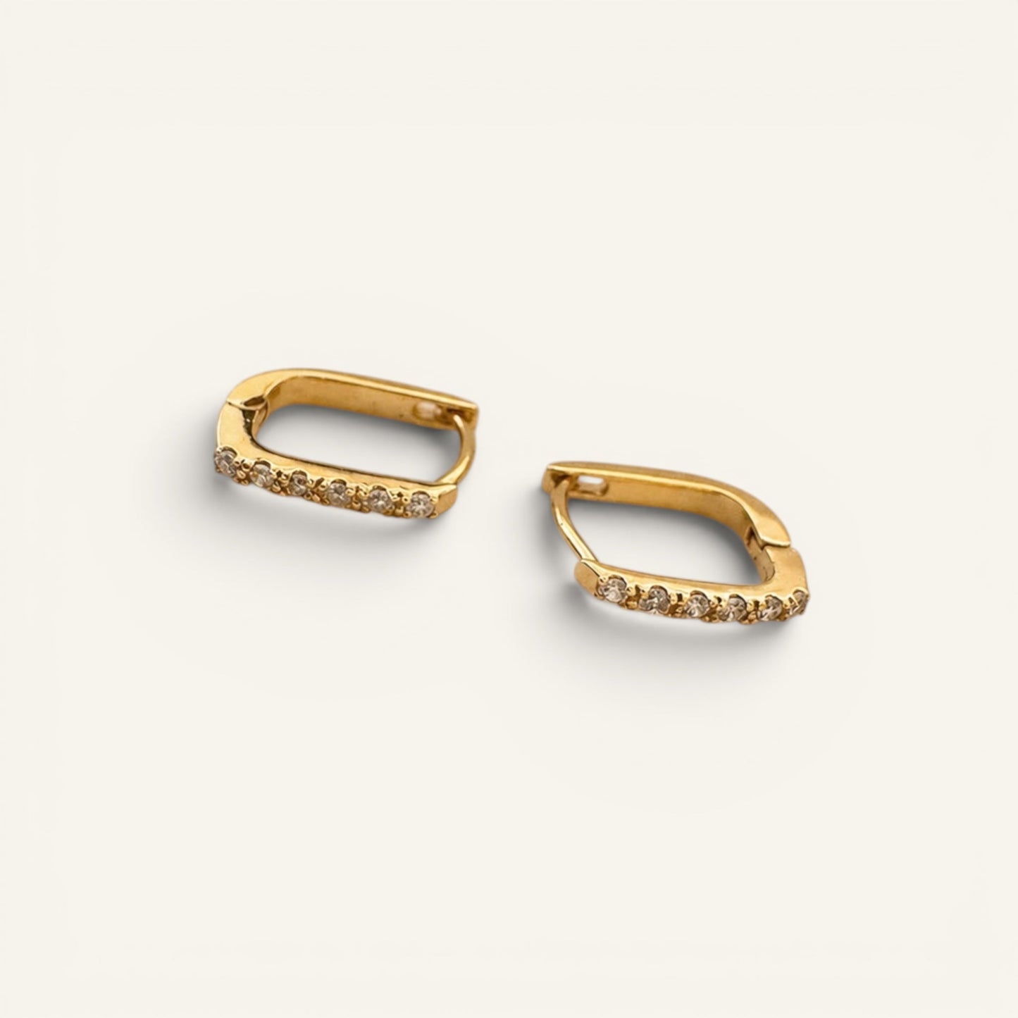 Pavé Bar Huggie Earrings