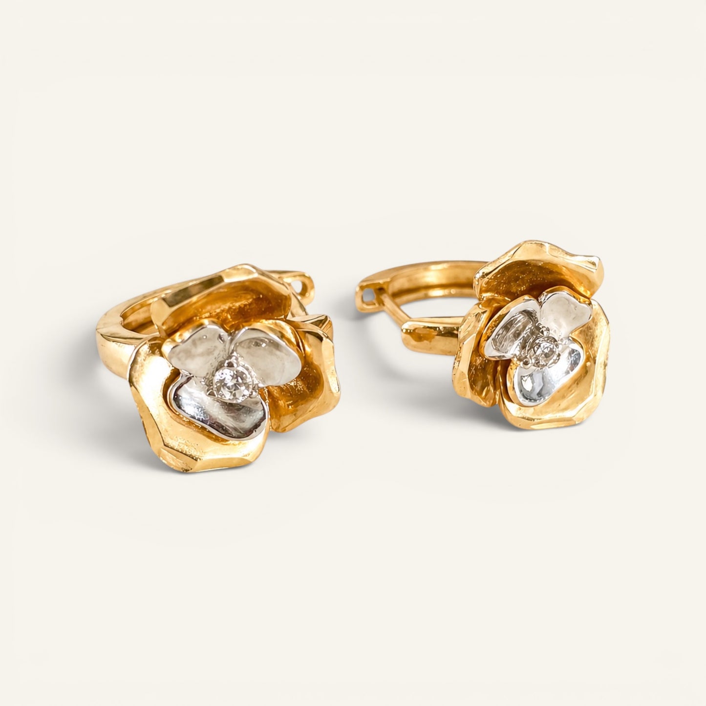 Flower Huggie Earrings