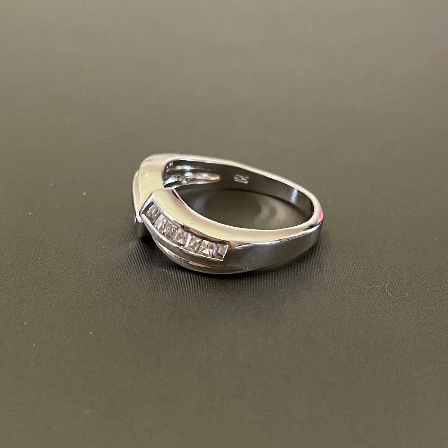 Baguette Zirconias Lady Silver Ring #7.5