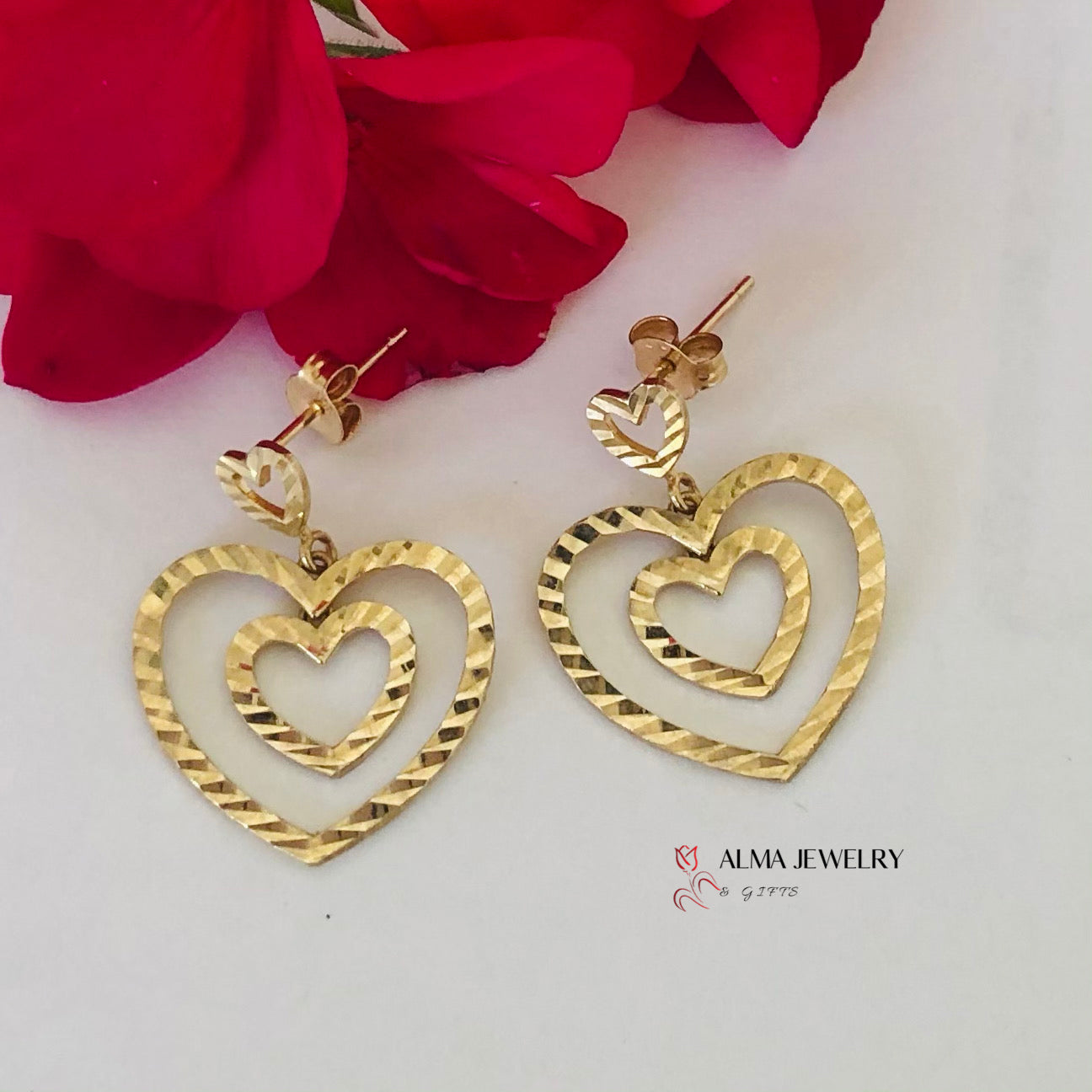 Double-Heart Earrings.