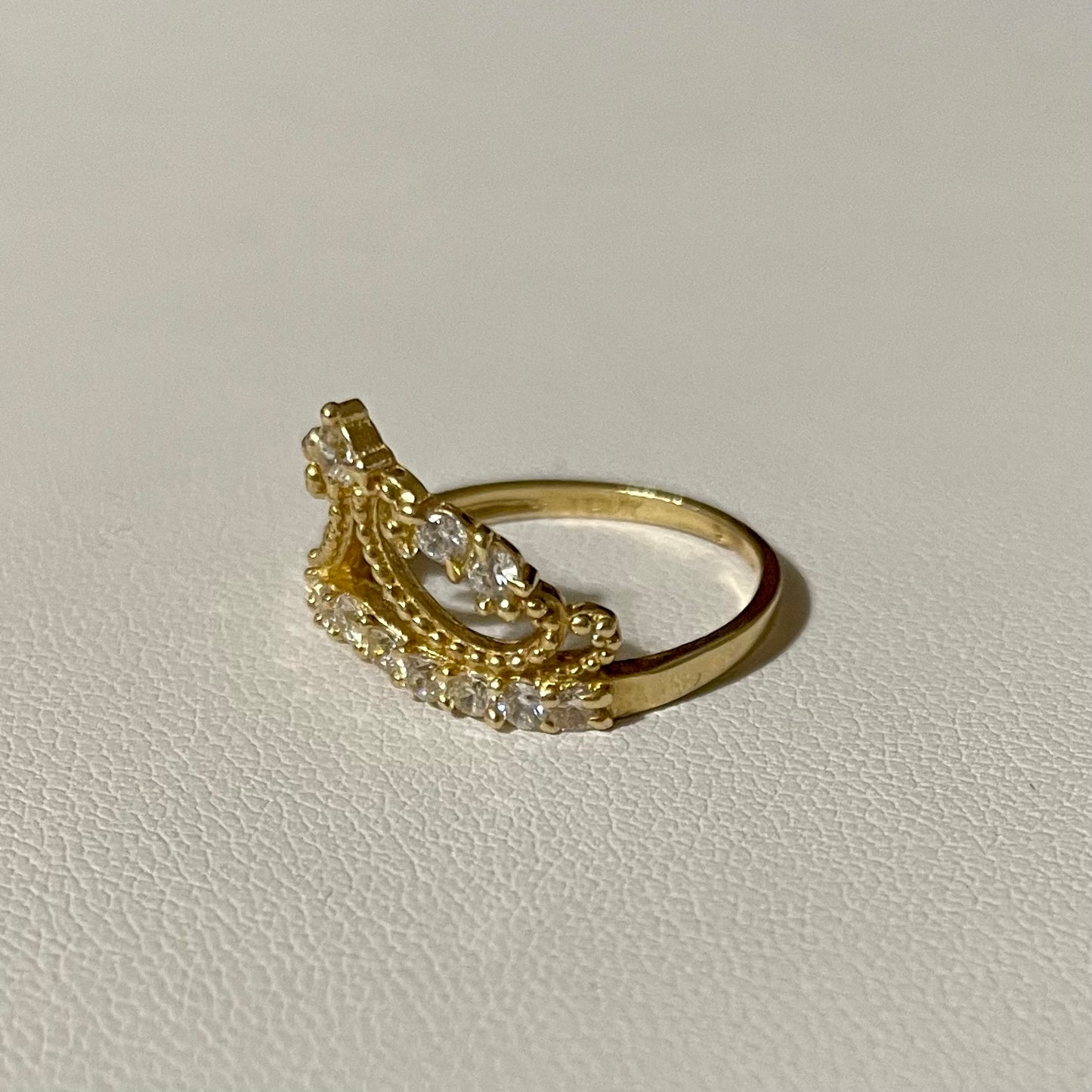 14K Gold ring princess crown #7.