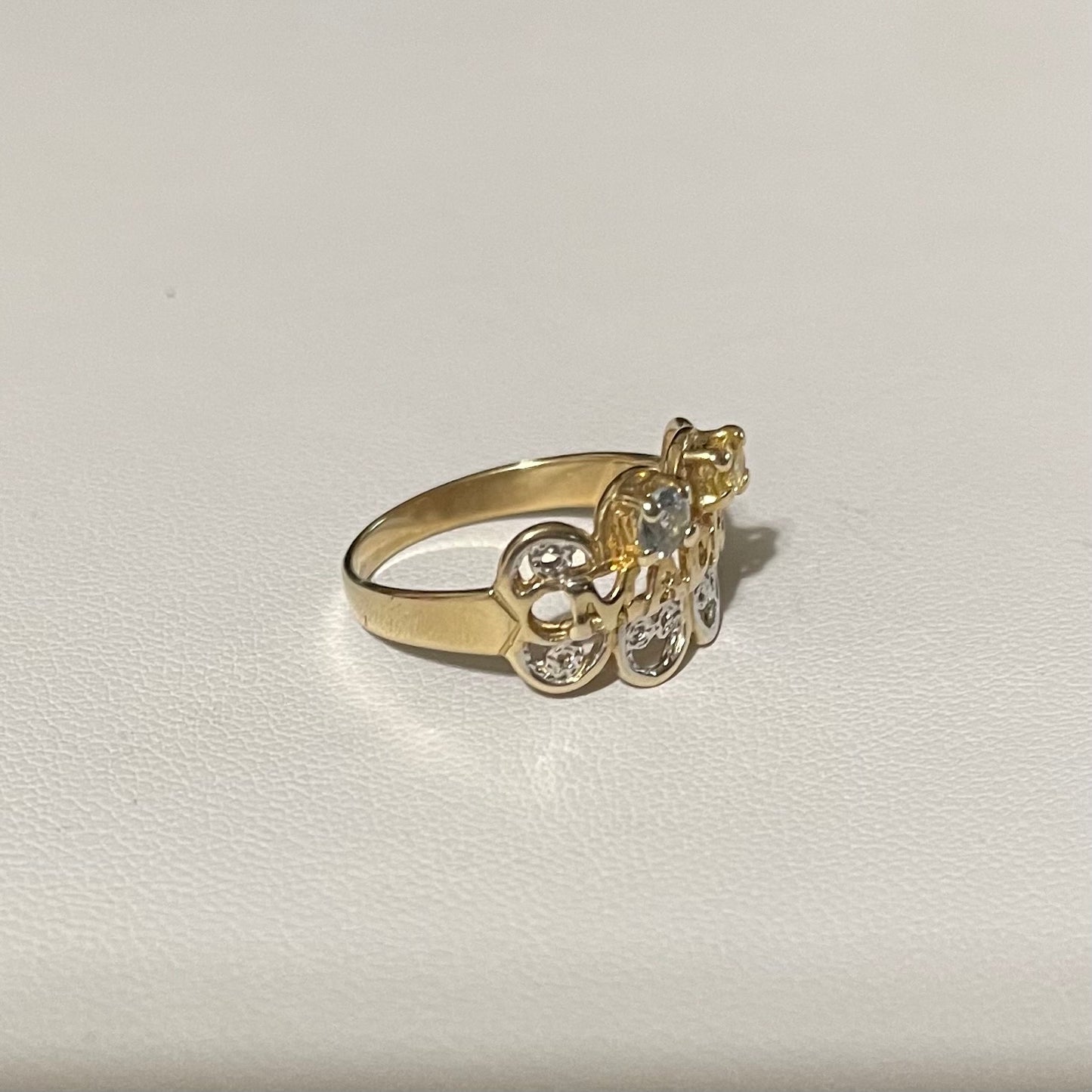 14K Gold ring, 2 stones #8