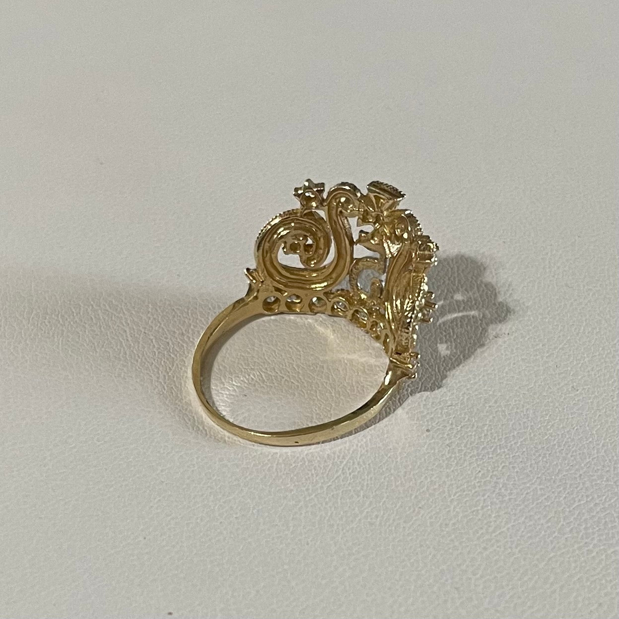 14K Gold ring, princess crown #7.5