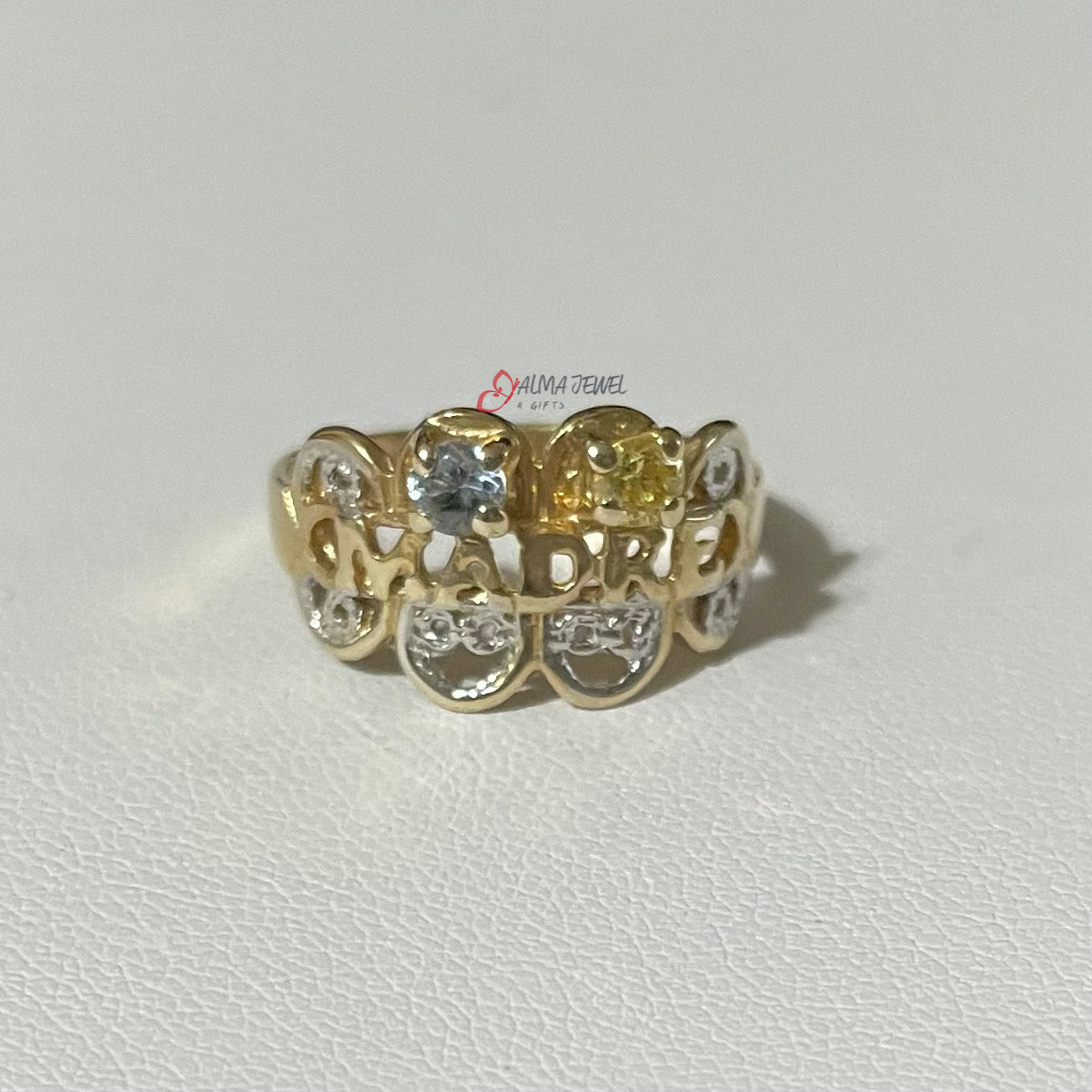 14K Gold ring, 2 stones #8
