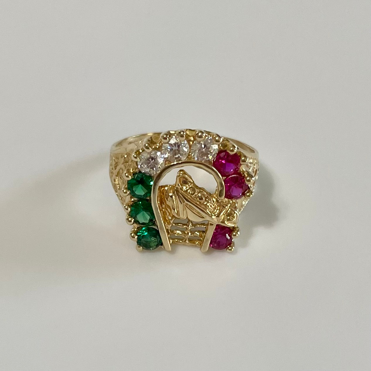Man Ring Horseshoe 14K Gold #10