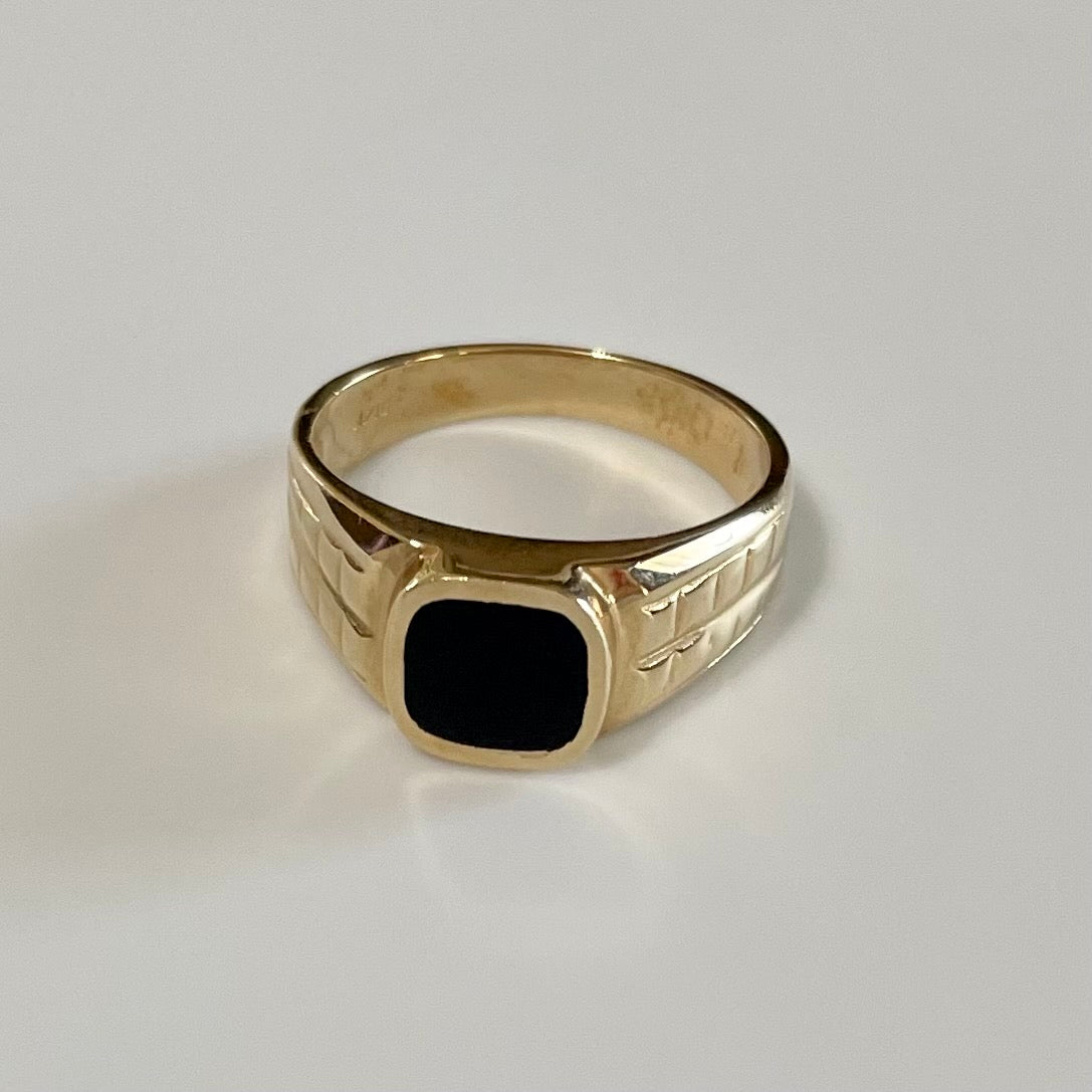 Man Rings Onix 14K Gold #10