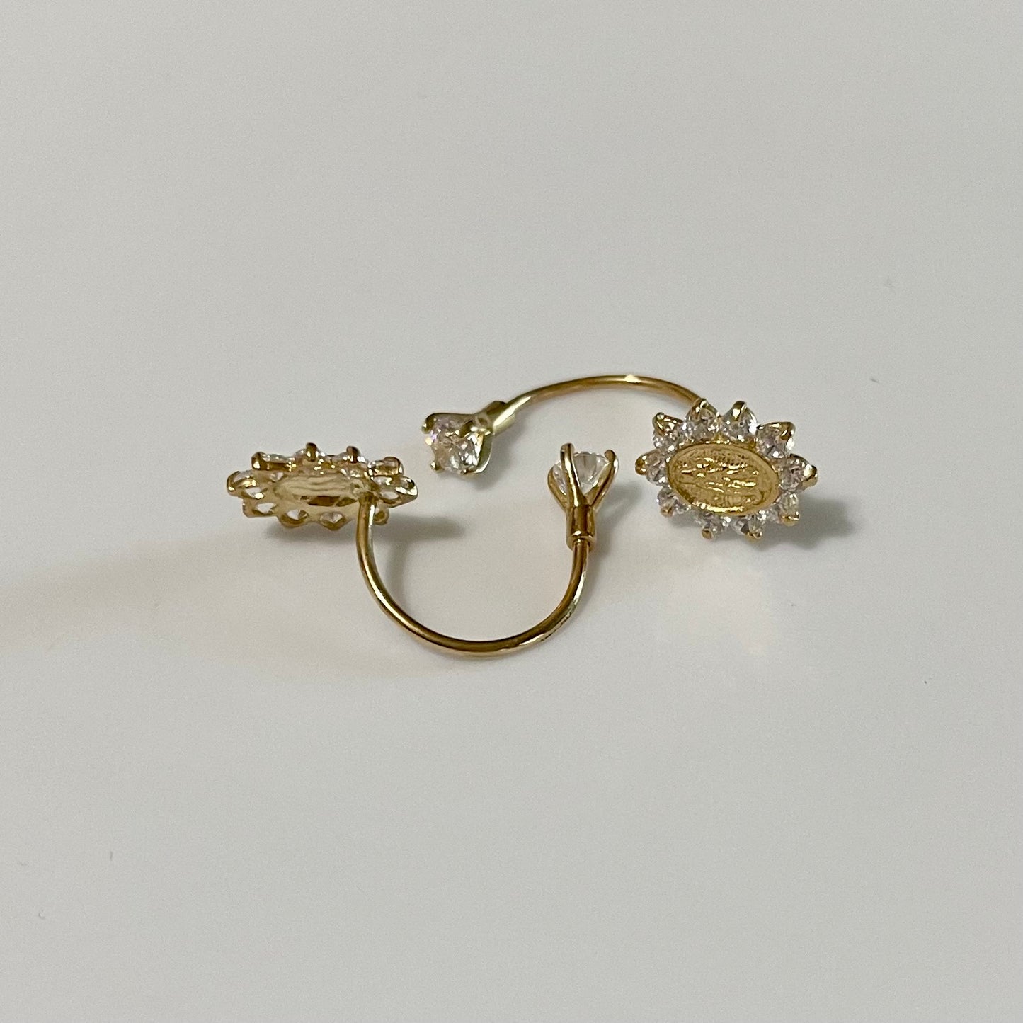 Lady of Guadalupe Phone-Earrings 14K Gold