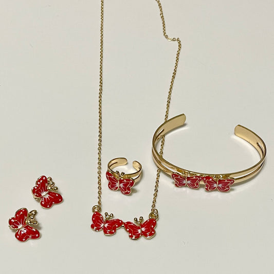 Girl Set Butterfly, 18K Gold Plated