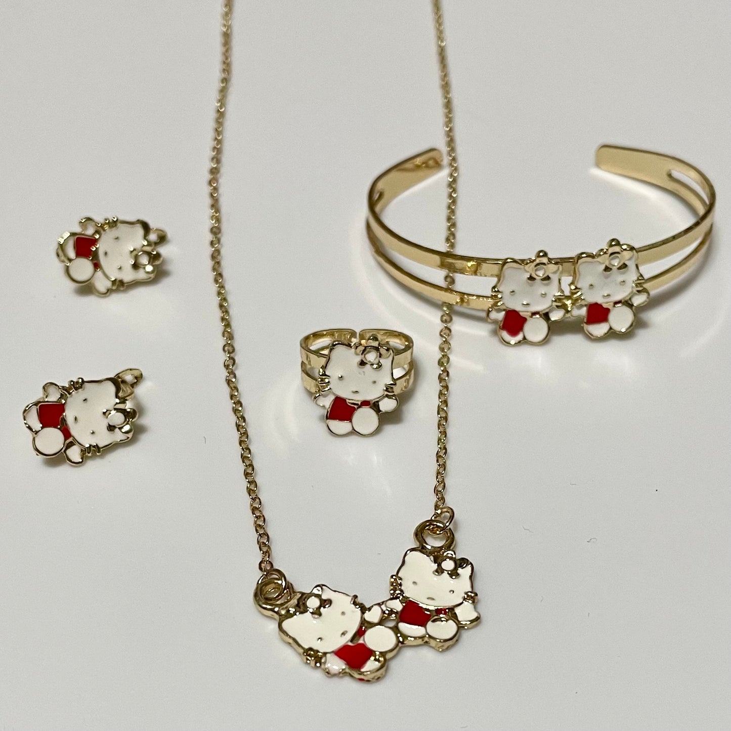 Girl Set Hello Kitty, 18K Gold Plated