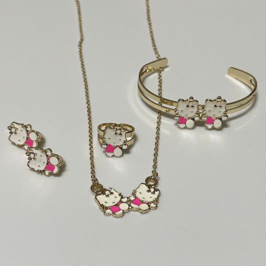 Girl Set Hello Kitty, 18K Gold Plated