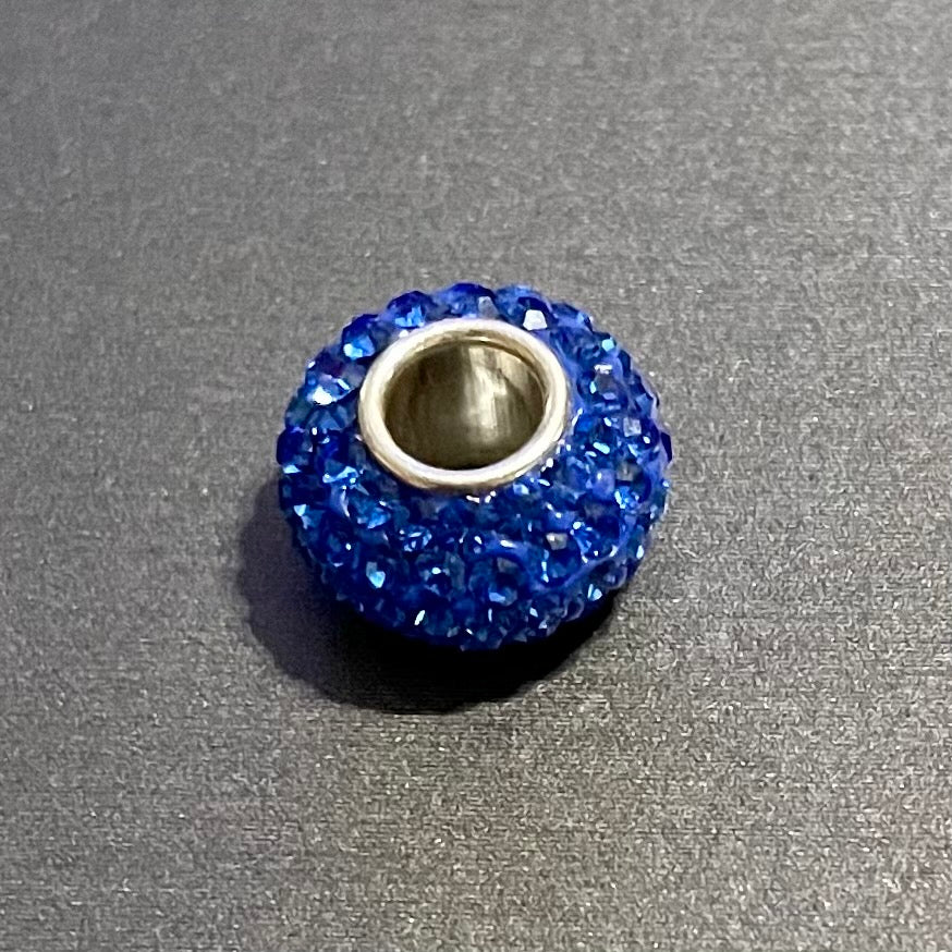 Sparkly Sphere Slide Spacer .925 Sterling Silver