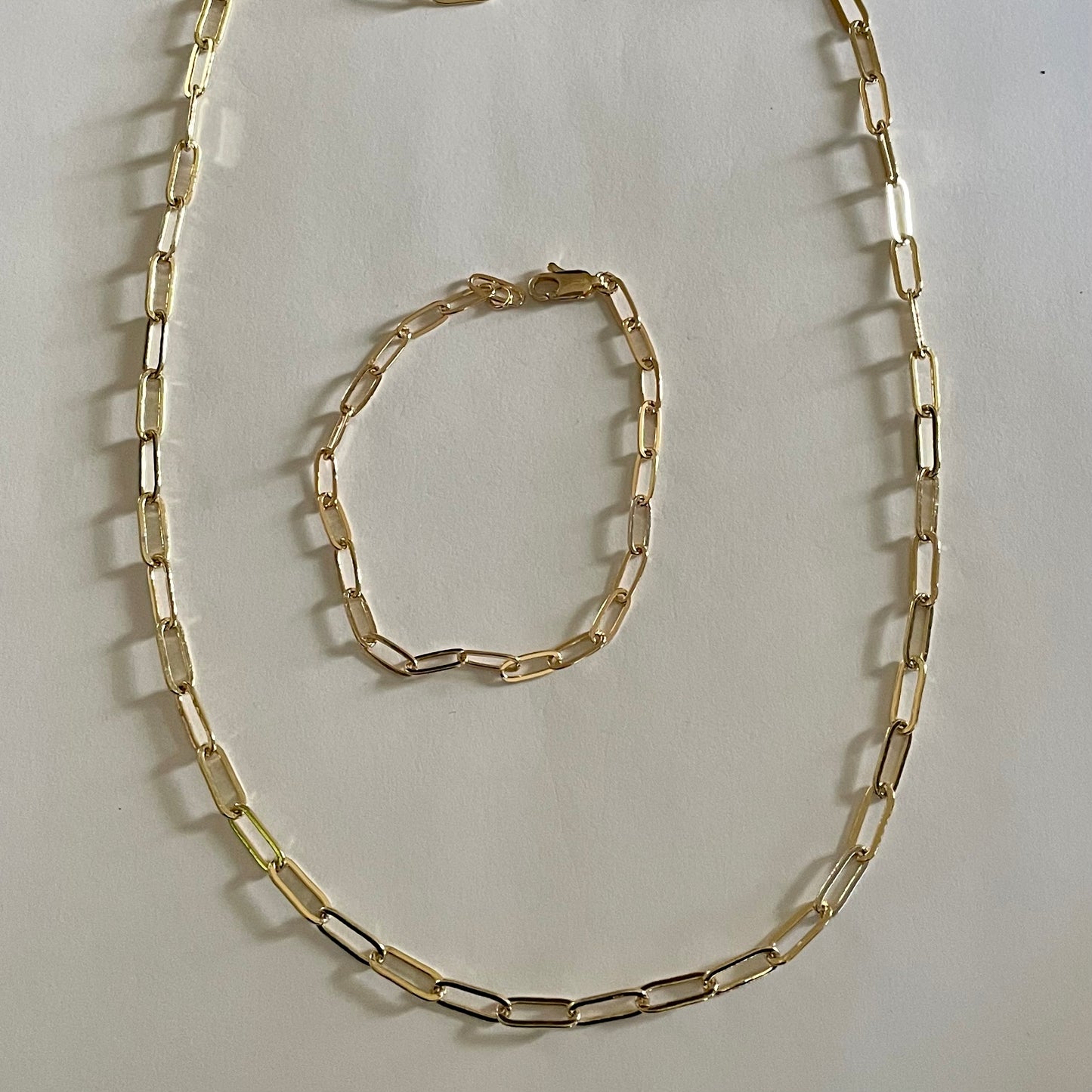 18K Gold Plated Paper Clip Necklace 24-in long