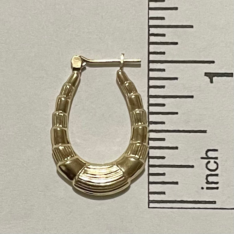 Textured Shrimp Hoop Earrings