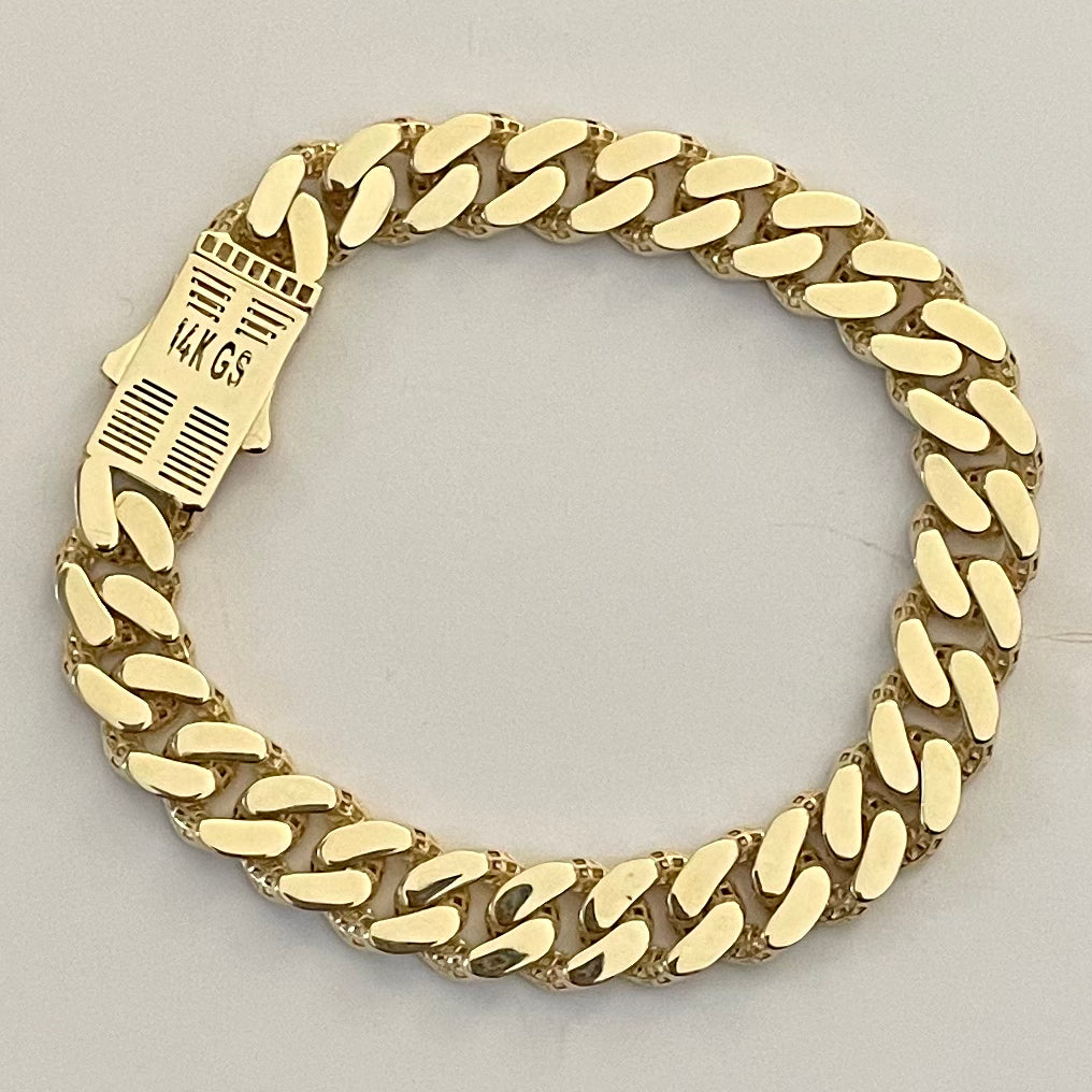 14K Gold Iced out Bracelet 8.5