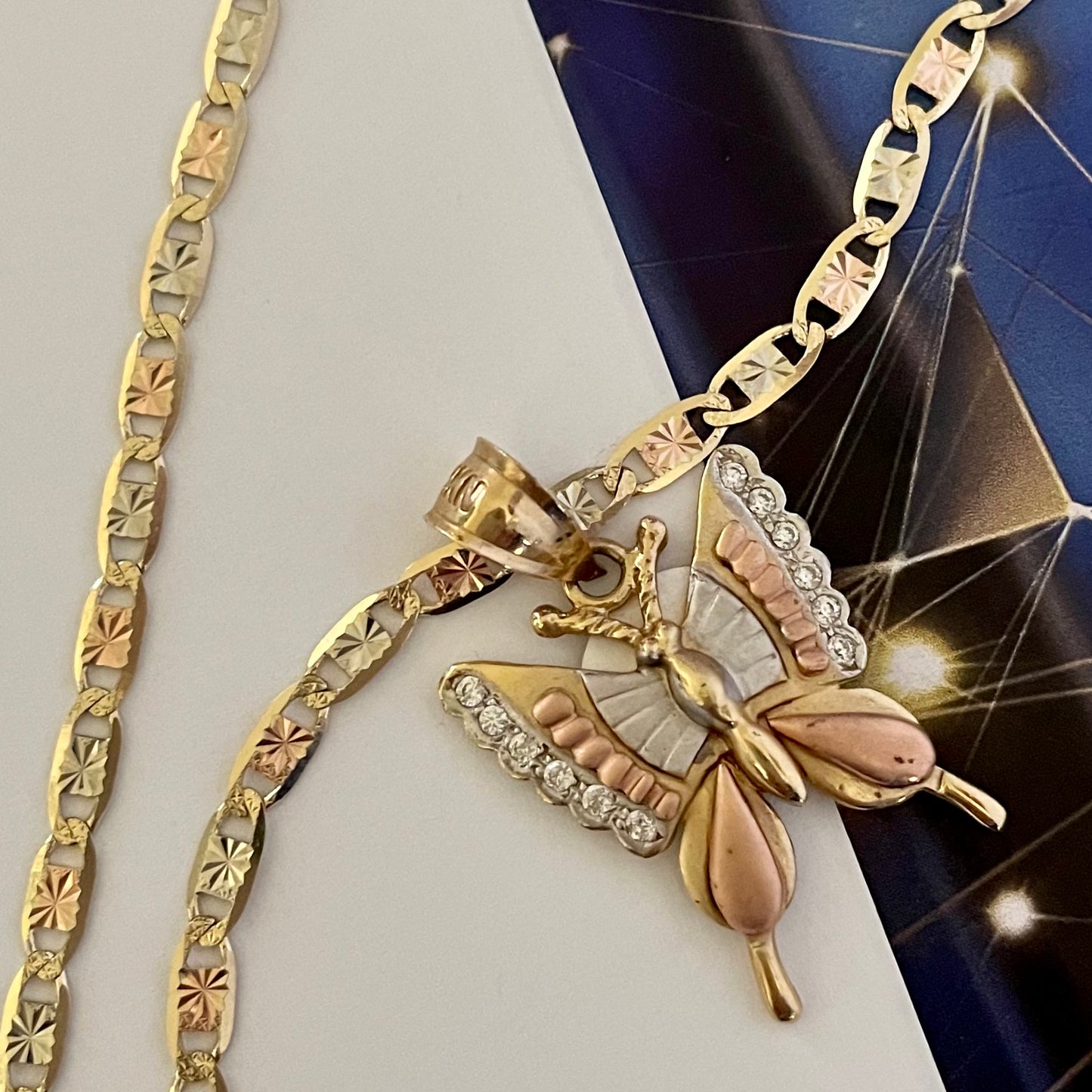 14K Gold Butterfly Pendant
