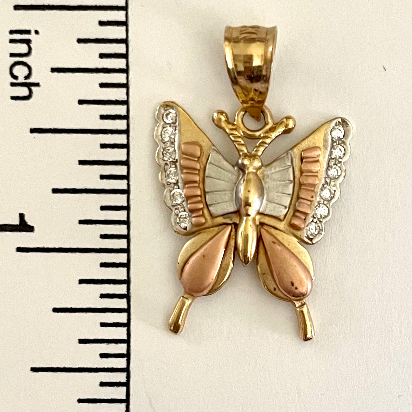 14K Gold Butterfly Pendant
