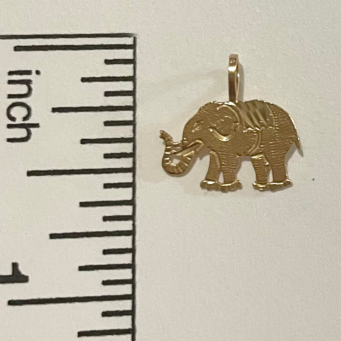 14K Gold Elephant pendant