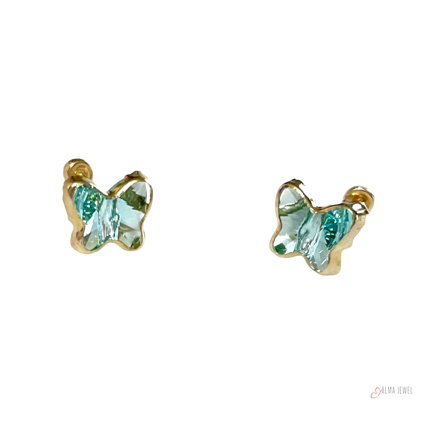 Aqua Butterfly Stud Earrings