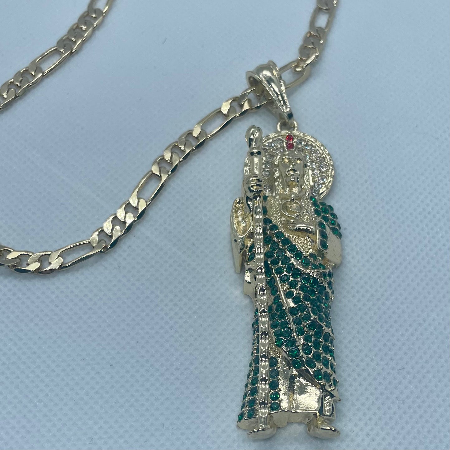 18K Gold Plated St. Jude CZ pendant 3-in