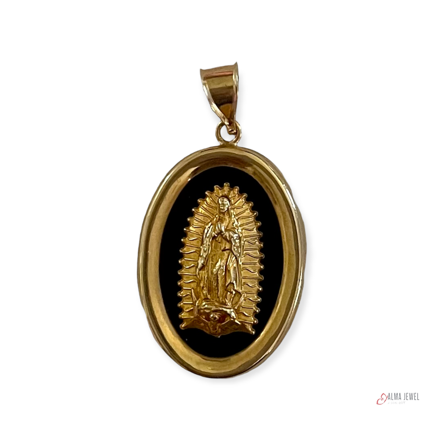 14K Gold Onix Charm
