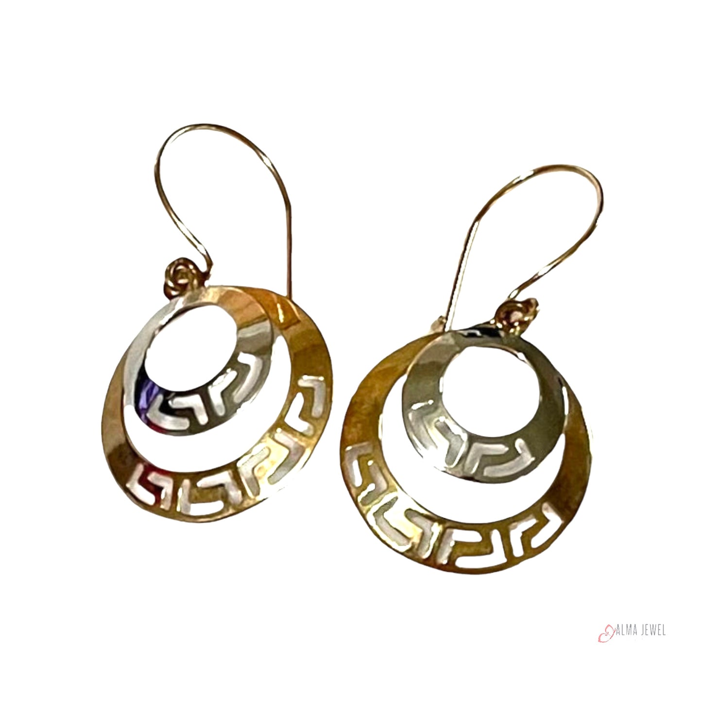 Greek key Circles Earring