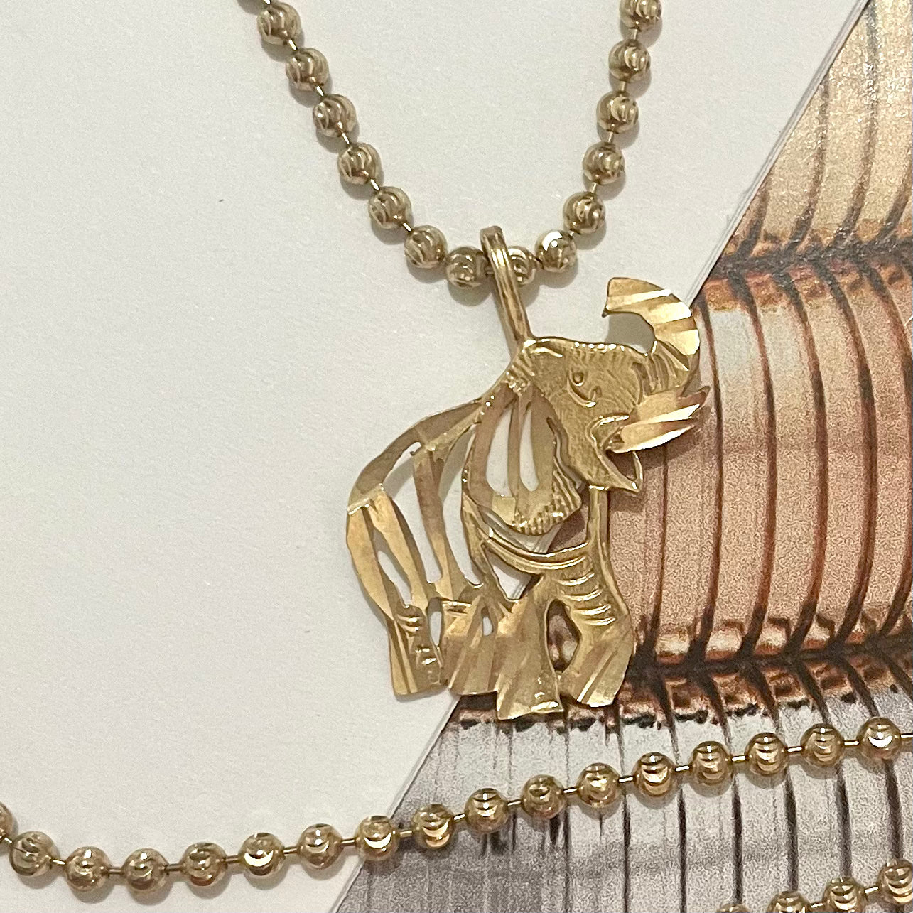 14K Gold Elephant pendant
