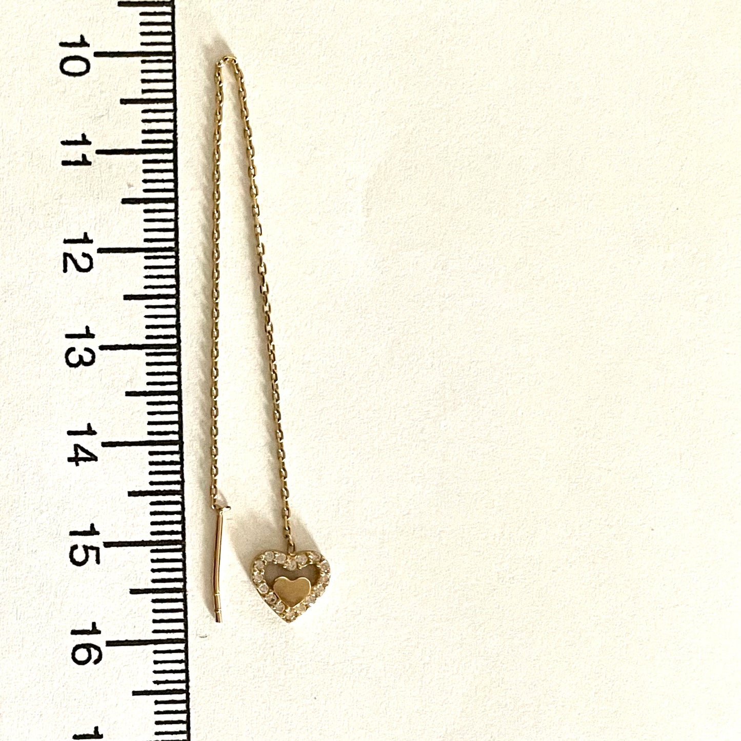 Heart Threader Earrings
