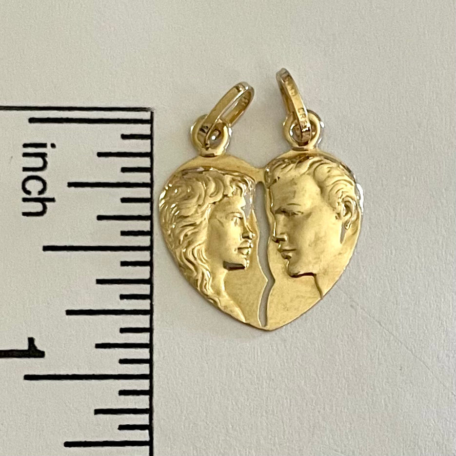 14K Gold Broken Heart pendant