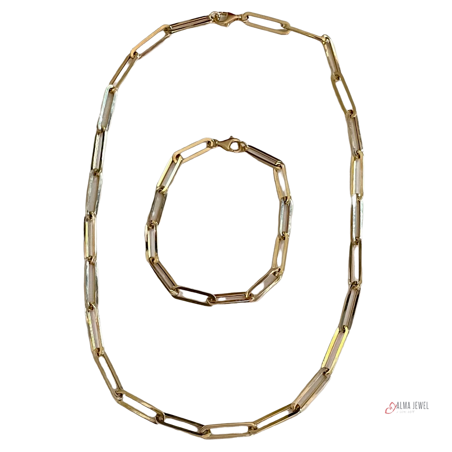 14K Gold Paperclip Bracelet