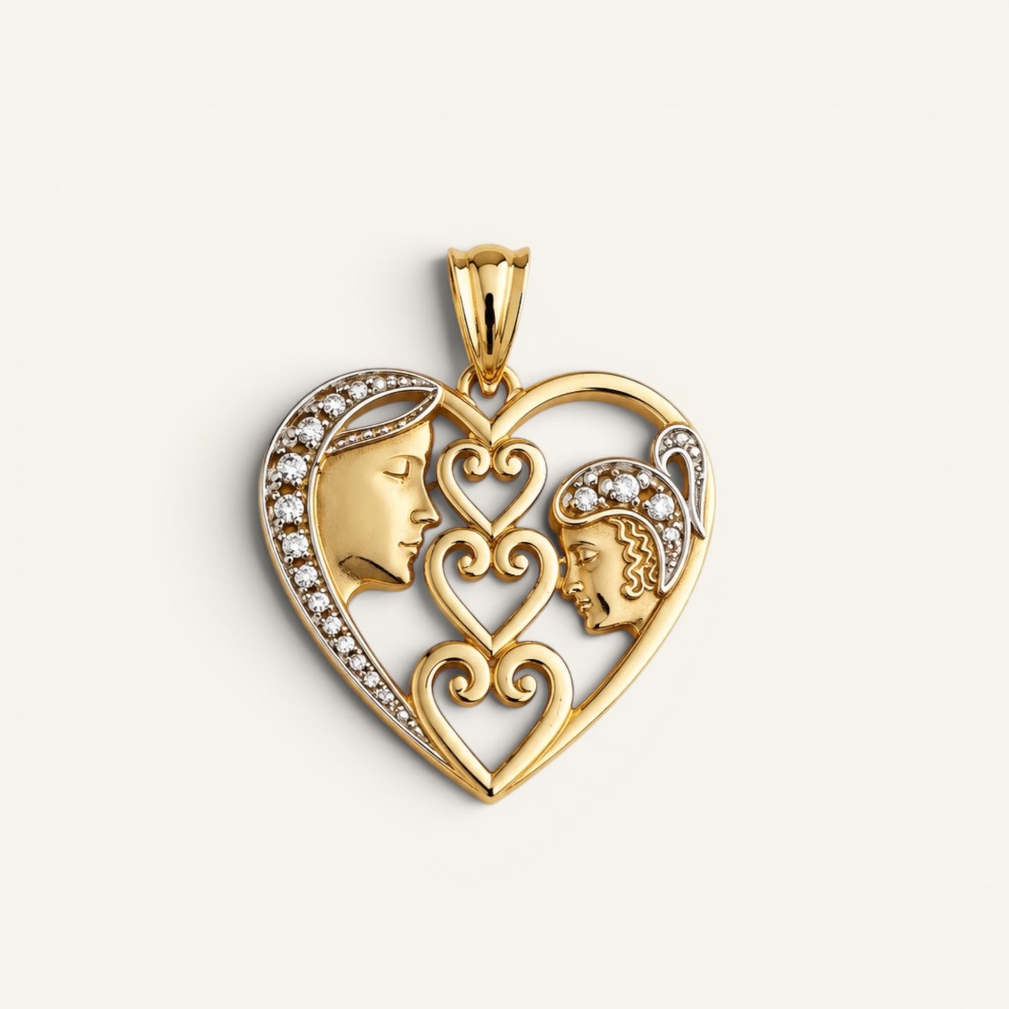 Mother & Child Heart Charm