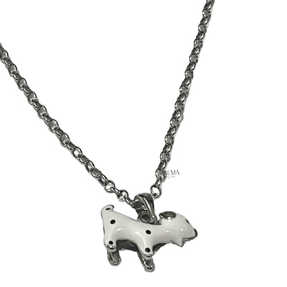 White Dog Pendant with chain