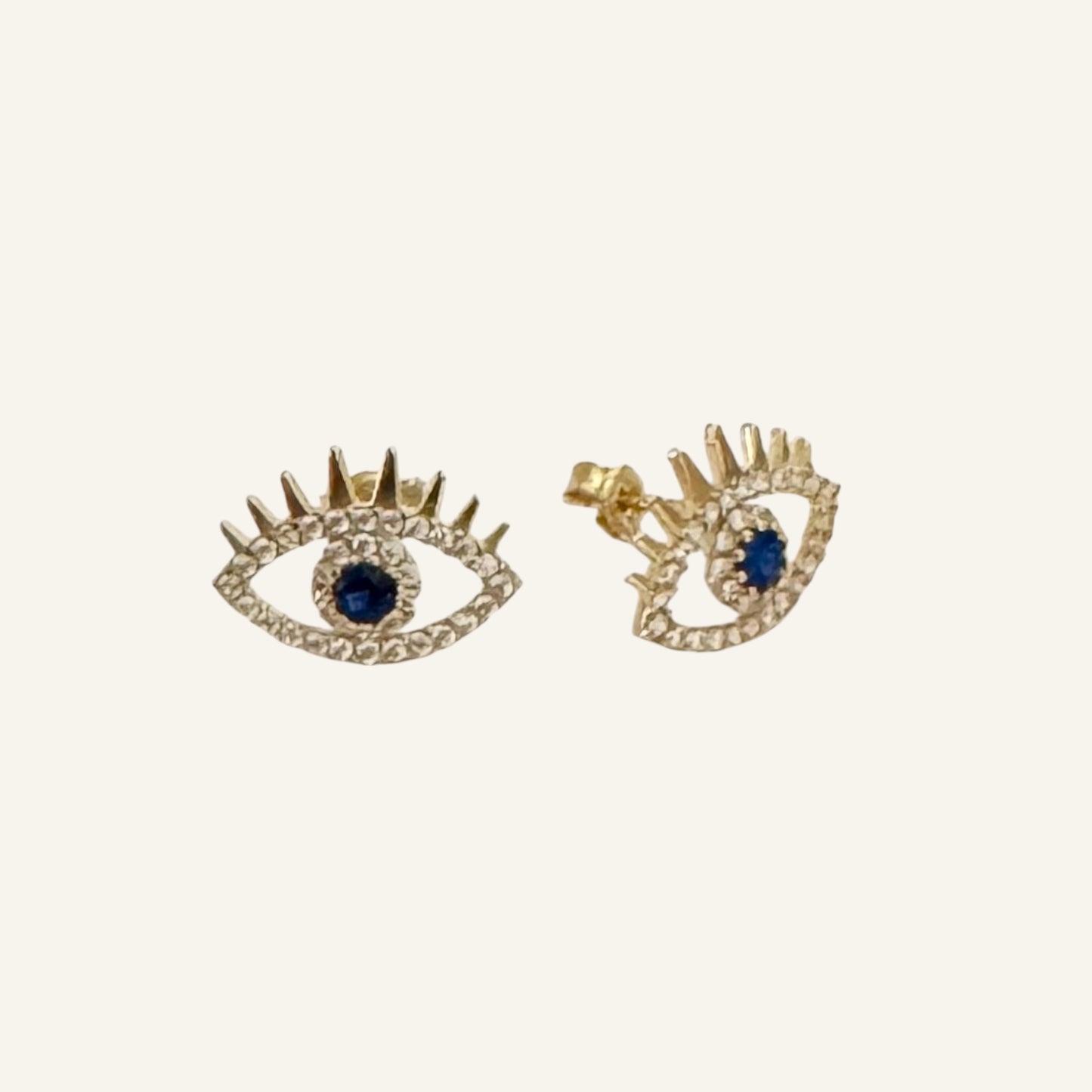 Guardian Eye Stud Earring . 14K