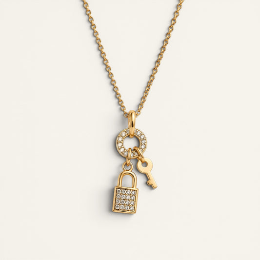 Lock & Key Drop Pendant