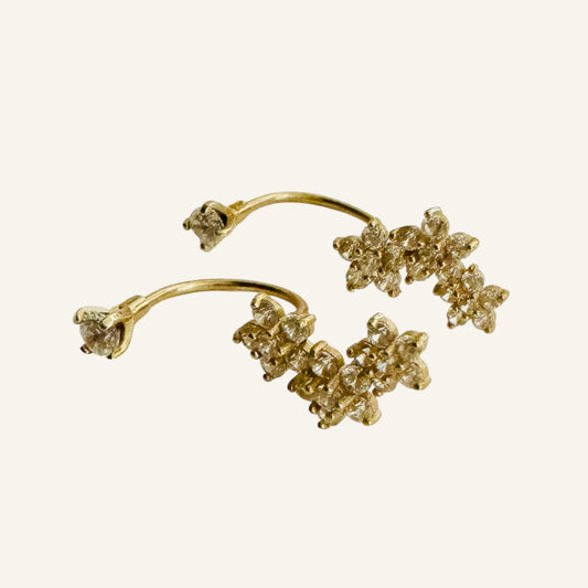 Floral Ear Jacket Earrings