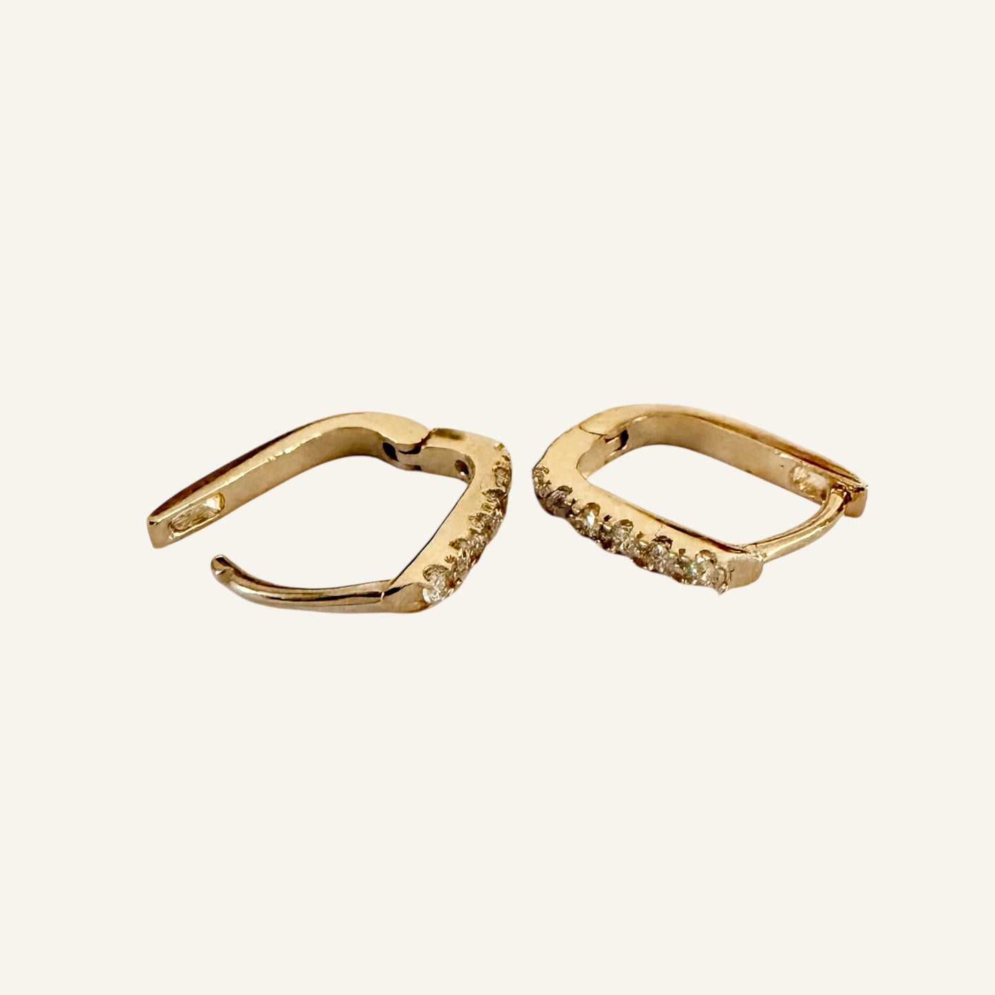 Pavé Bar Huggie Earrings