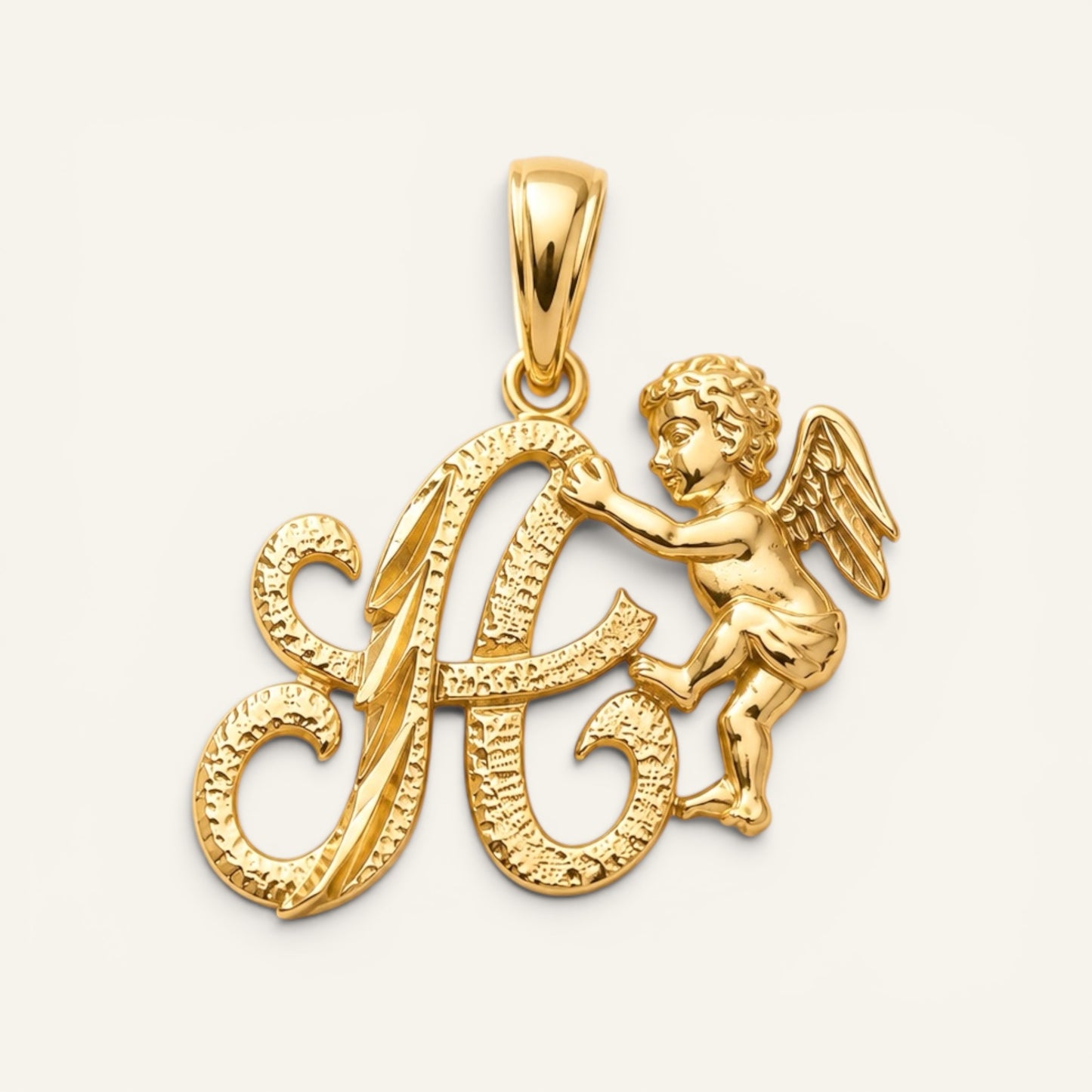 Cherub Initial Pendant