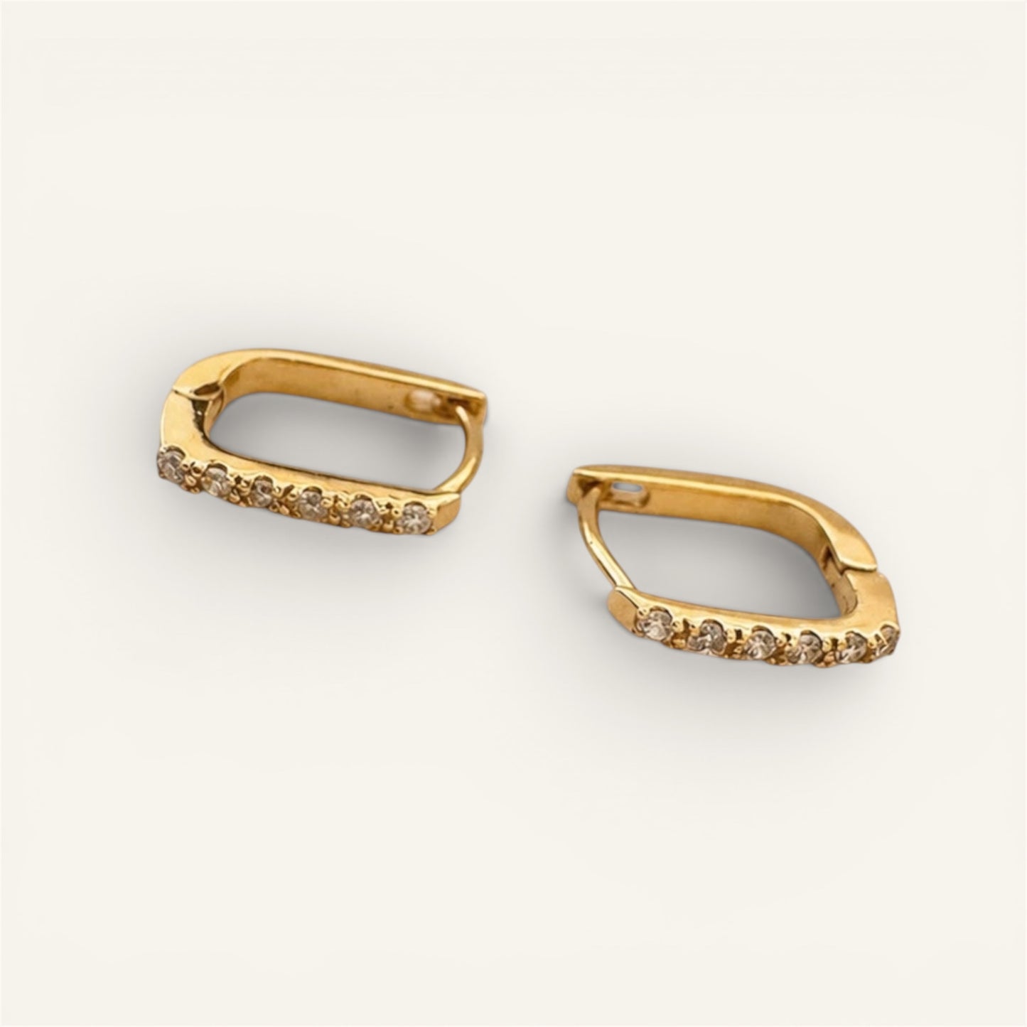 Pavé Bar Huggie Earrings