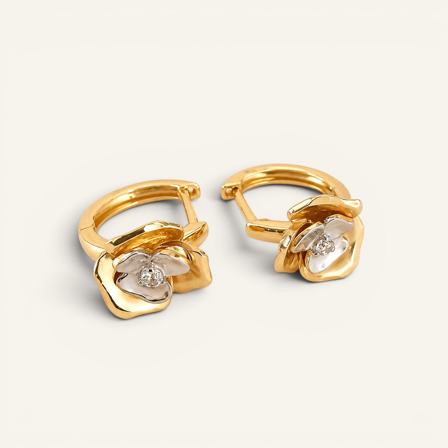 Flower Huggie Earrings