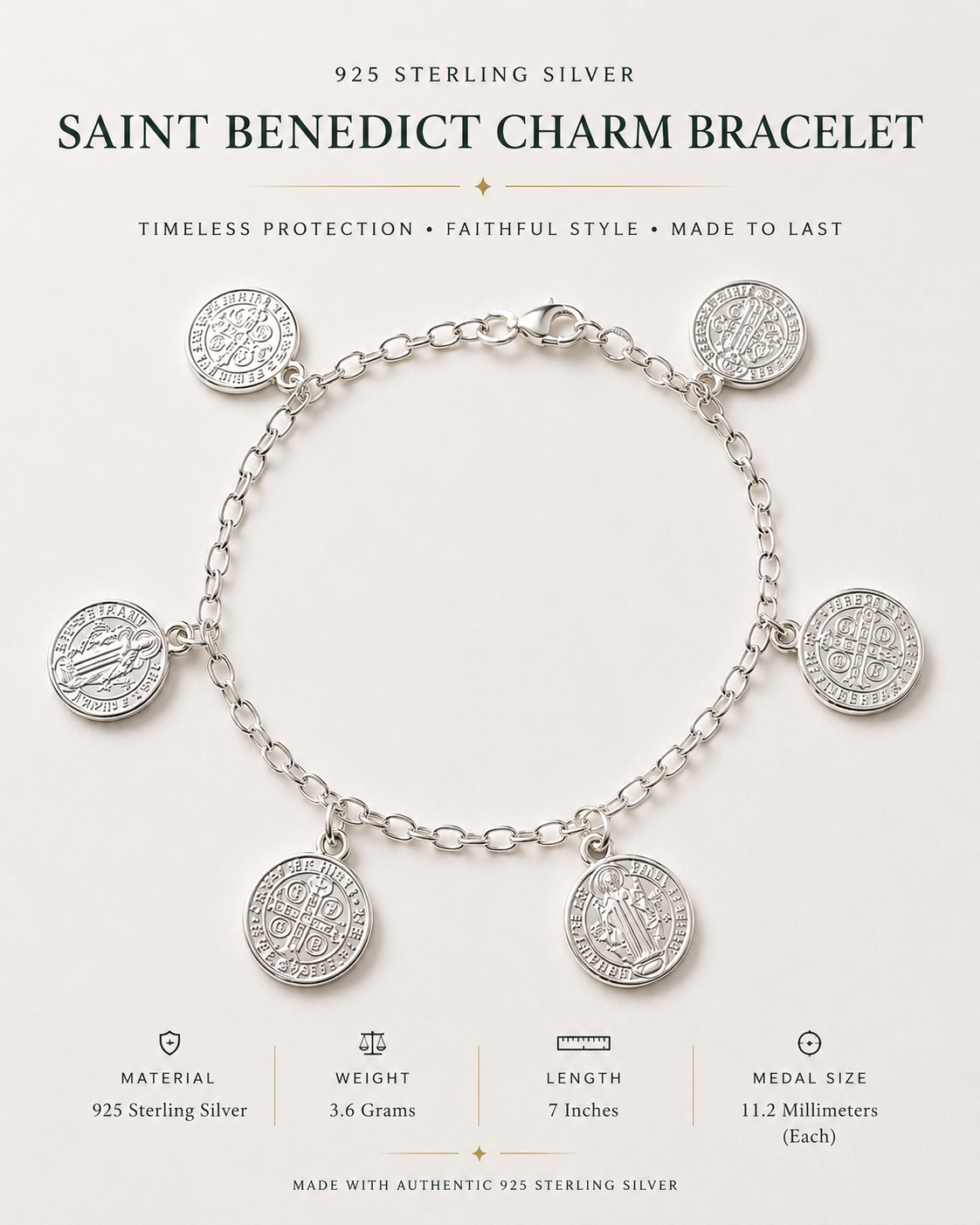 Saint Benedict Charm Bracelet
