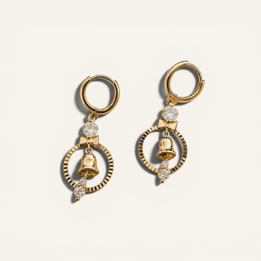Noelle Bell Charm Hoops