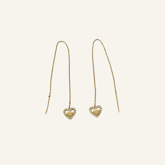 Eternal Heart Threader Earrings