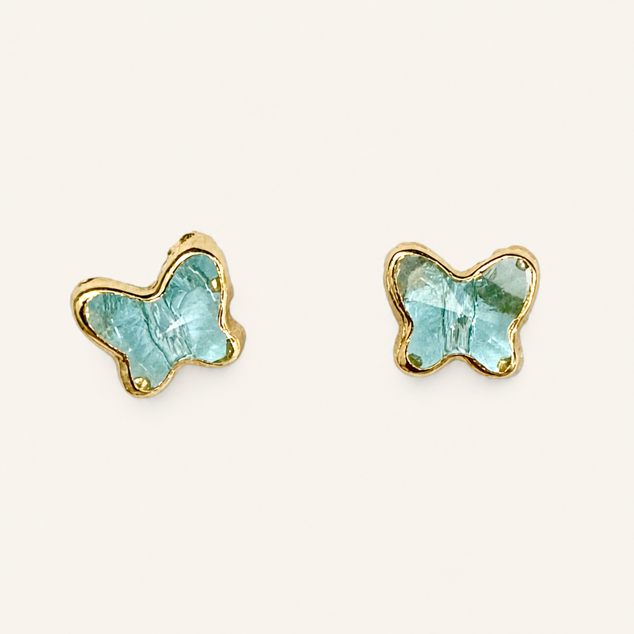 Aqua Butterfly Stud Earrings