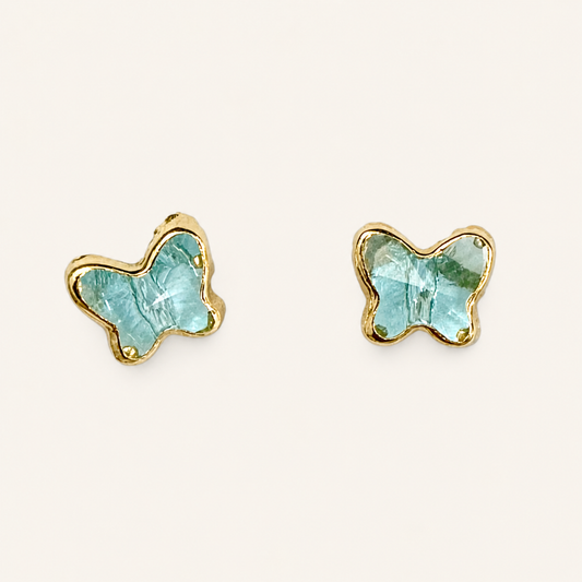 Aqua Butterfly Stud Earrings