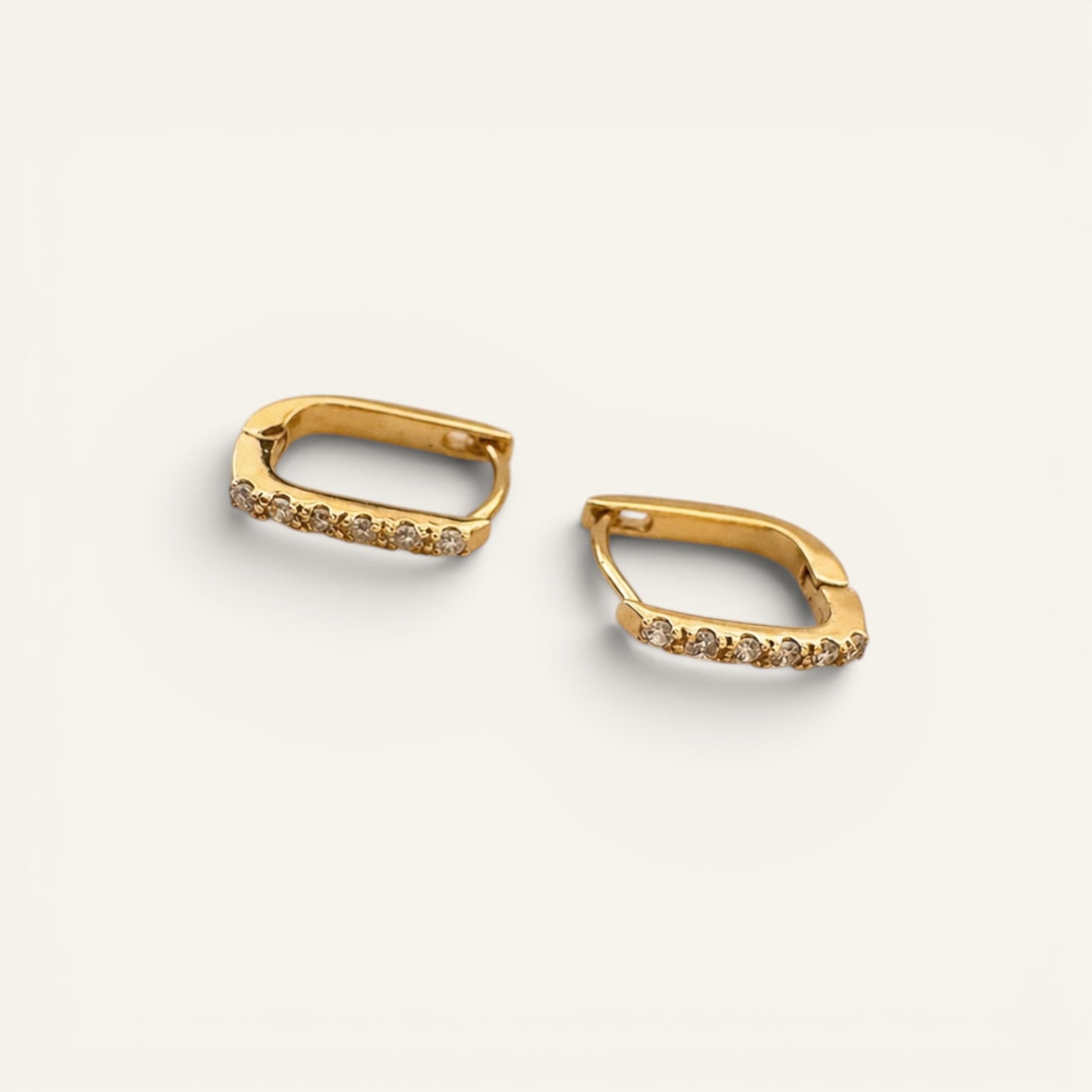 Pavé Bar Huggie Earrings