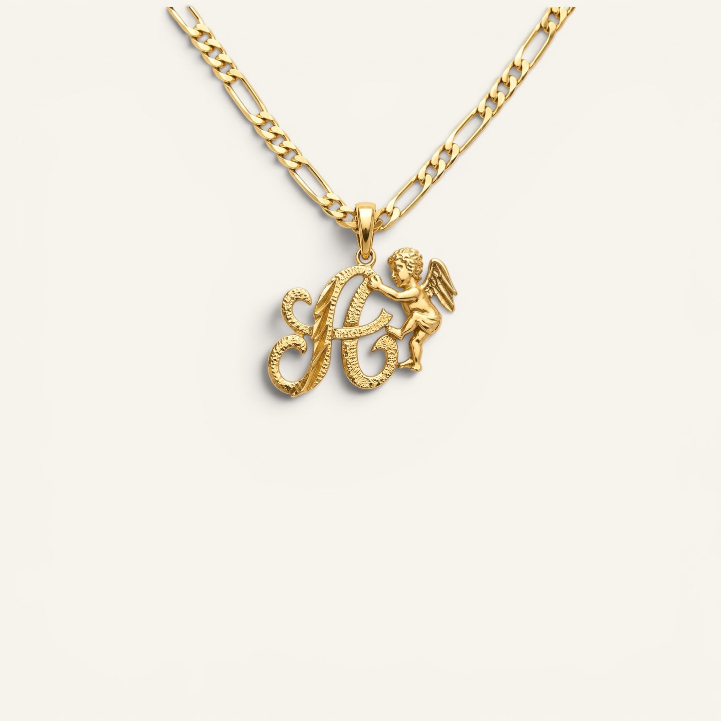 Cherub Initial Pendant
