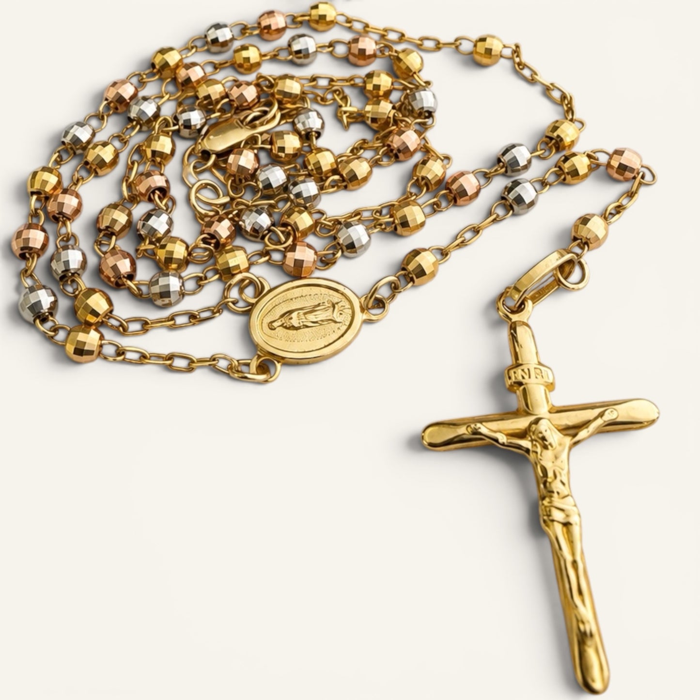 Serene Faceted Rosario Necklace
