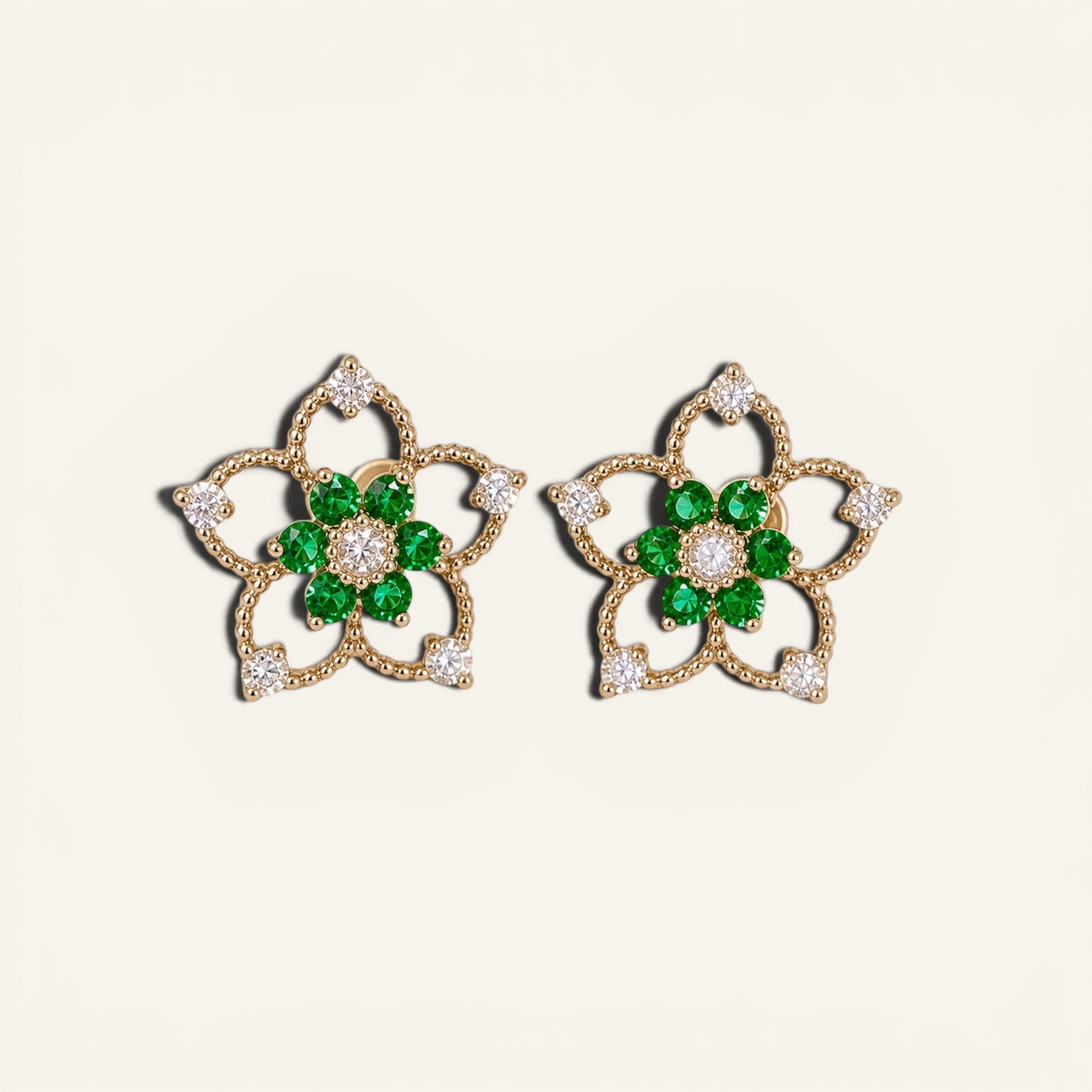 Floral Star Stud Earrings