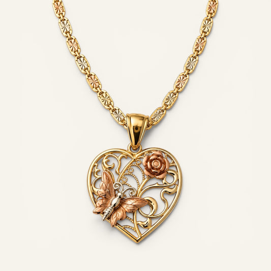 Rosavelle Butterfly Heart Pendant