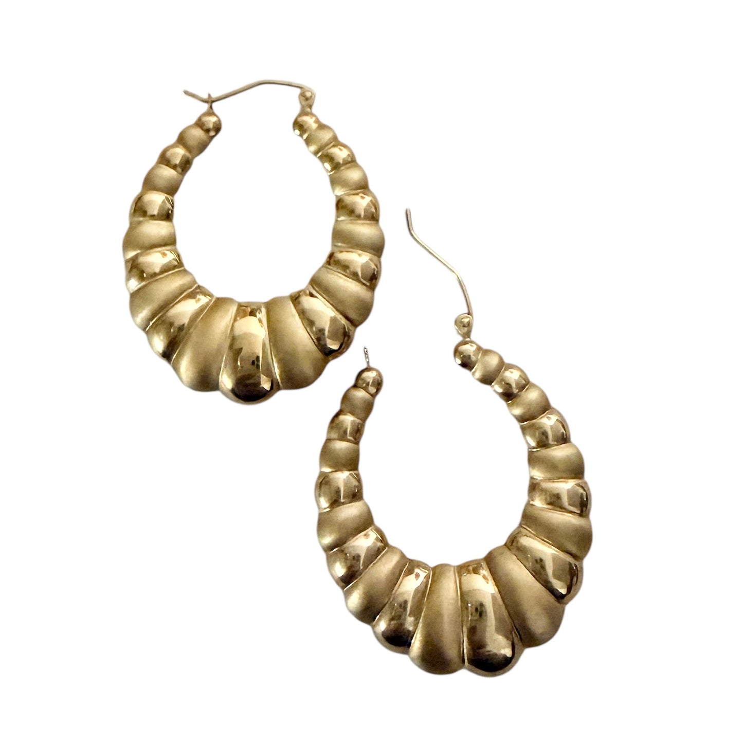 Sculpted Shrimp Hoop Earrings - 30 mm