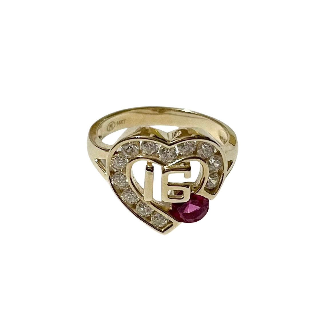 Sweet 16 Ring, 14K Gold, Size 7.5